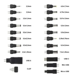 Alimentation EDENWOOD universelle 3 à 12V - 27W USB-C + 20 connecteurs