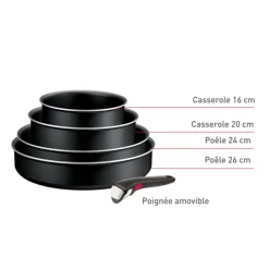 Batterie de cuisine TEFAL Ingenio generous cook 5 pièces