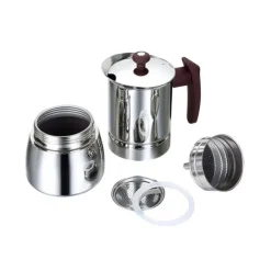 Cafetière italienne inox 10 tasses tous feux dont induction