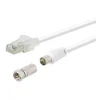 Câble SEDEA RJ45/ TV 9,5 2M Blanc + adaptateur