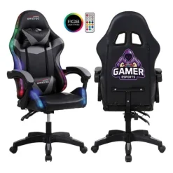 Chaise gaming AMSTRAD 900 LED Gamer Noir