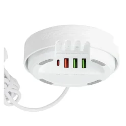 Chargeur à induction et secteur 4 ports USB et USB-C EDENWOOD 77W Blanc