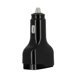 Chargeur allume cigare 2 ports USB-C et USB EDENWOOD 83W et + Câble USB-C / USB-C 1M Noir