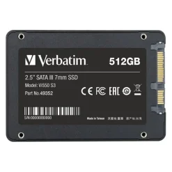 Disque dur SSD interne VERBATIM Sata 512Go Vi550 S3