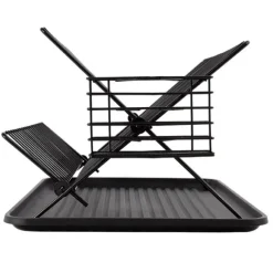 Egouttoir COSYLIFE métal noir pliable