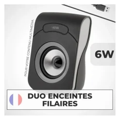 Enceintes APM Filaires USB 2.0 - Duo Haut-Parleurs PC