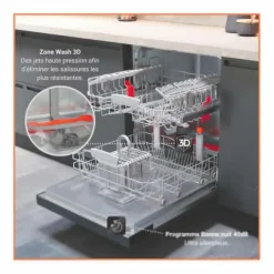 Lave-vaisselle semi-intégrable HOTPOINT HA3PB14BN7A0X