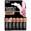 Lot de 6 Piles DURACELL Simply AA - LR06