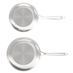 Lot de 2 poêles VALBERG inox 18/10 triply 24 28cm