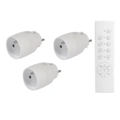 Lot de 3 prises LINK2HOME Télécommandées Blanches