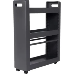 Meuble à roulettes 3 niveaux anthracite