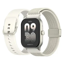 Montre connectée Echo Rainbow Mesh Blanche - 2 Bracelets