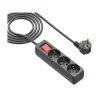 Multiprise GAO 3 prises avec interrupteur Noire - Cable 1m