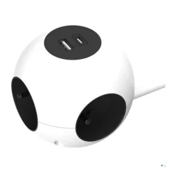 Multiprise QUARX 4 prises + 1 USB-A + 1 USB-C Blanche - Cable 3m