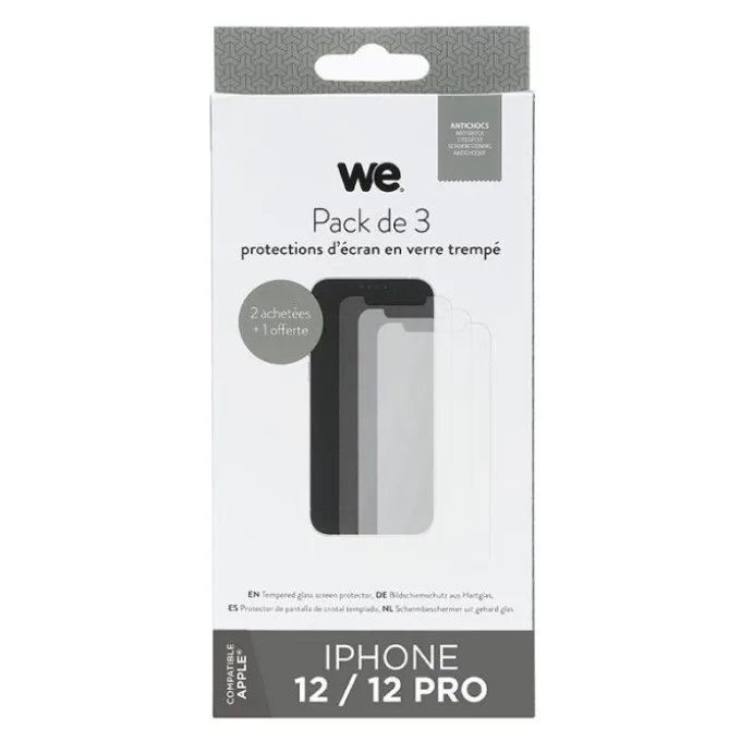 Pack de 3 Films de protection WE APPLE iPhone 12/12 Pro