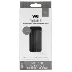 Pack de 3 Films de protection WE APPLE iPhone 7/8/SE