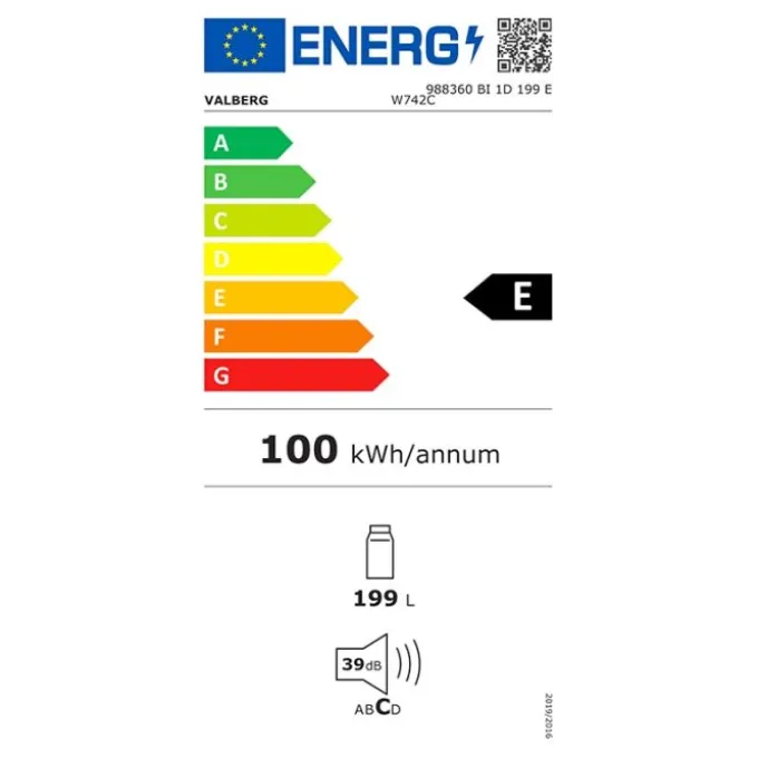 Réfrigérateur intégrable 1 porte VALBERG BI 1D 199 E W742C