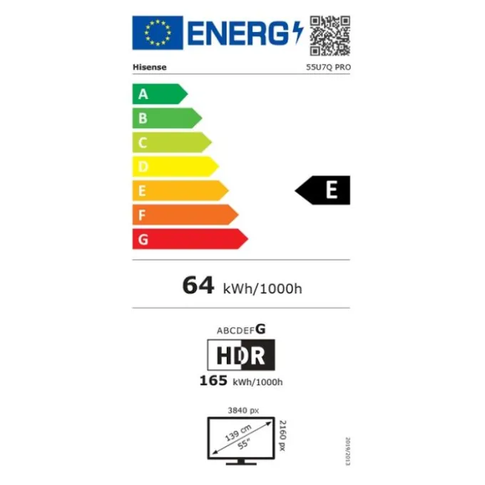 TV MINILED 55" HISENSE 55U7Q PRO 165Hz